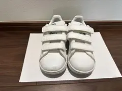 14.5 adidas スタンスミス ベルクロ ホワイト/グリーン