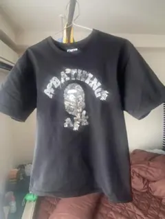 A BATHING APE Tシャツ カモフラロゴ ブラック Mのサムネイル