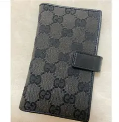 GUCCI GGパターン 手帳カバー ブラック