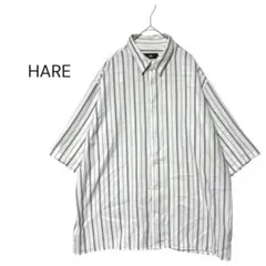 HARE ハレ　トロミストライプ柄シャツ　メンズ　オーバーサイズ　F
