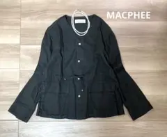 美品　マカフィー　リネン混　ノーカラー ジャケット　ウォッシャブル 36のサムネイル