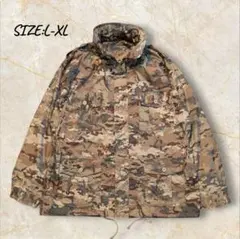 カモフラージュ レインジャケット フード収納式 ナイロン L-XL ミリタリー調
