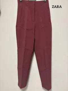 【人気色】ZARA ハイウエストパンツ ダスティピンク