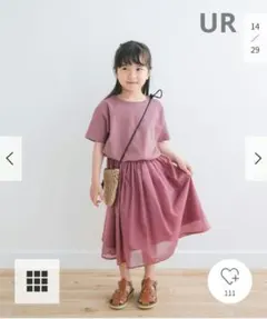 ★美品★UR TECHピンク ボイルドッキングワンピース size105