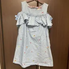 mezzo piano フリルノースリーブワンピース　サイズS