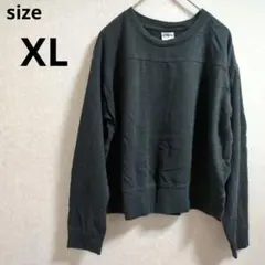 ATHLETIC WORKS【XL】スウェット トレーナー 黒 ブラック 無地