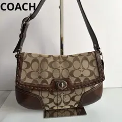 美品 COACH コーチ ワンショルダー ターンロック チャーム レザー