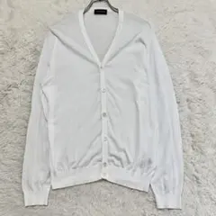 JOHN SMEDLEY シーアイランドコットン カーディガン L 白 英国製のサムネイル