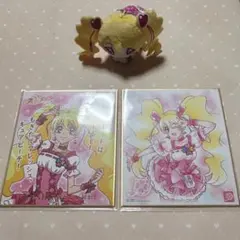はぐキャラ フレッシュプリキュア キュアピーチ ぬいぐるみ　色紙