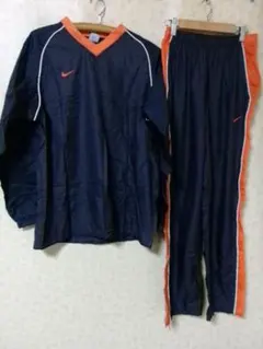 103221 ナイキ　ナイロンジャージ上下　紺　サイズM