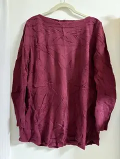 KAREN SCOTT バーガンディ 長袖 Tシャツ L