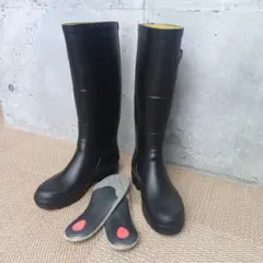 【極美品】AIGLE エーグル レインブーツ ロング pedaqインソール付 黒のサムネイル