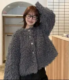 titivate 中綿キルティングプードルフェイクファージャケット