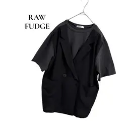 ローファッジ 半袖 テーラードジャケット M ダブルブレスト グレー ブラック