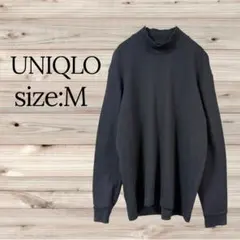 UNIQLO 【M】 ソフトタッチハイネックT•ブラック•ユニクロ