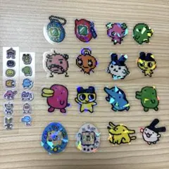 たまごっち オーロラホログラム クリアフレークシール 16枚セット ＊おまけ付き