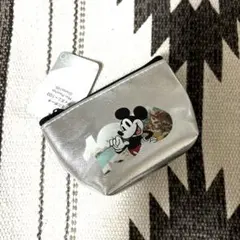 ミニポーチ　ディズニー100 ミッキーマウス シルバーポーチ