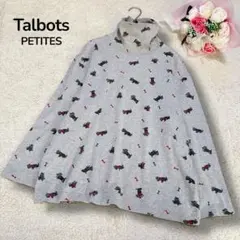 【Talbots タルボット】犬　ワンちゃん柄　ハイネック長袖カットソー　グレー
