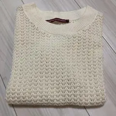 コントワーデコトニエ　リネンコットンオープンワークセーター　L