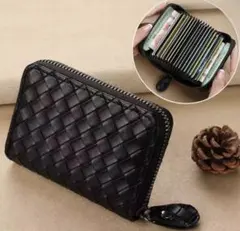 839 カードケース 黒 コンパクト 大容量 名刺入れ 男女兼用 社会人