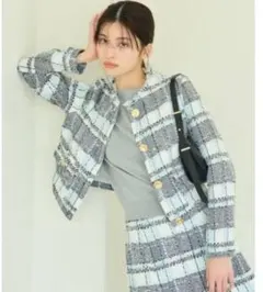 snidel ミドルツイードジャケット スカート セットアップ