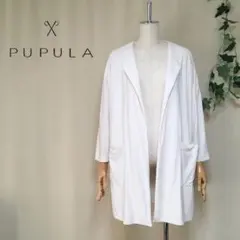 【美品】PUPULA ププラ 洗える コットン×レーヨン ロングジャケット 38のサムネイル