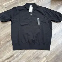 ウォッシャブルニットポロセーター半袖　M