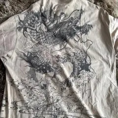 海外古着 WILD ドラゴン×大剣 両面全面プリント タイダイ Tシャツ XL 