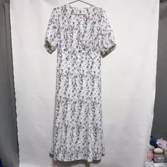 ［GLACIER］小花柄ワンピース(M)/ロング丈 きれいめ 大人っぽい