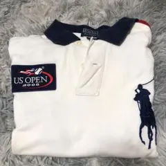 ラルフローレンポロシャツ2006年USオープンSサイズ白&ネイビー、レッド