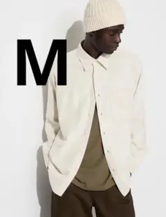 UNIQLO 美品 オフホワイト フランネルシャツ M
