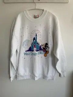 90s USA製 WALT DISNEY WORLD ミッキーマウス 白 XL