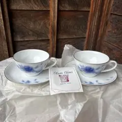 大倉陶園 OKURA CHINA カップ＆ソーサー 2客セット「箱付き、袋付き 
