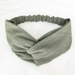 カーキ☆ヘアバンド　ハンドメイド