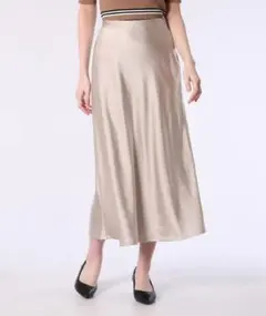 プラステ サテンバイアスマーメイドスカート ロング丈 【L】 シンプル 上品