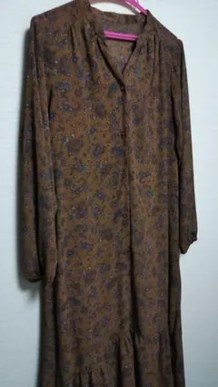 【GU】フラワープリントロングワンピース