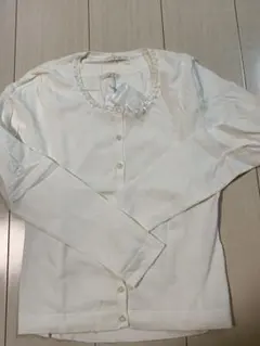 エフデ 白長袖カーディガンと半袖パフスリーブ アンサンブル