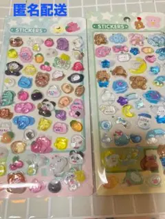 可愛い♡3D立体硬いシール　２種