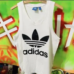アディダス ビッグリーフ 白 タンクトップ ロゴadidasのサムネイル