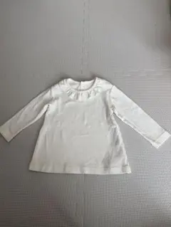 ユニクロ　ホワイト長袖フリルシャツ　80