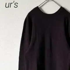 ur’s ニット カーディガン 長袖 前後2way クルーネック パールボタン