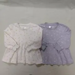 星＆月柄　トレーナー　2色セット　100cm　ELFINDOLL CLASSIC