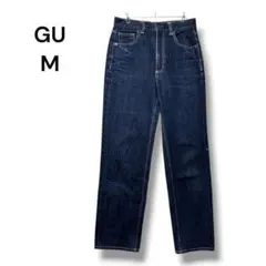 ジーユー　ハイウエストストレートジーンズ　デニム　ネイビー　Ｍ