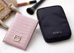 Sweet10月号増刊付録 【FURLA 】クロコ 型押しミラー&ケース
