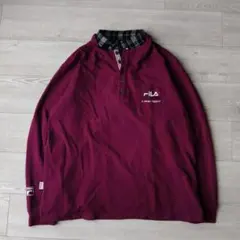 90s vintage FILA 長袖ポロシャツ 重ね着風 ラガーシャツのサムネイル