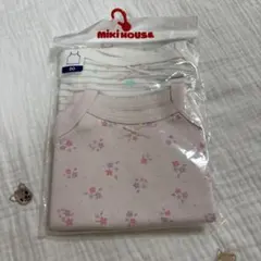 最終値下げミキハウス　星ボーダー＆小花半袖　肌着2枚セット 80 キャミソール