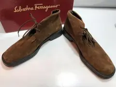 新品サルヴァトーレフェラガモ◆ショートブーツ 茶色系 6D 23.5cm程度 靴