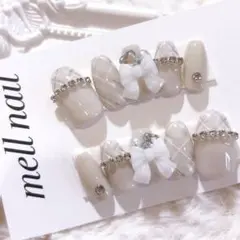 3789 ネイルチップ 量産型 ワンホン フレンチガーリー 韓国 地雷 オーダー