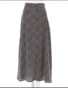 フロントボタン フレア 花柄 スカート