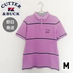 カッターアンドバック 半袖 ポロシャツ ゴルフ メンズ M 紫 古着 春夏のサムネイル
